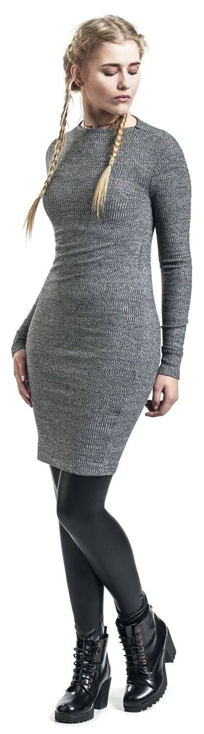 EMP "Ladies Rib Dress" Kurzes Kleid Charcoal Von Urban Classics