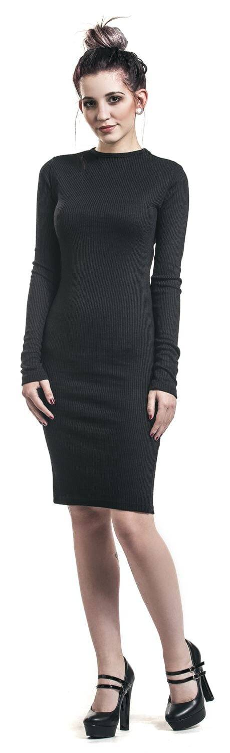 EMP "Ladies Rib Dress" Kurzes Kleid Schwarz Von Urban Classics