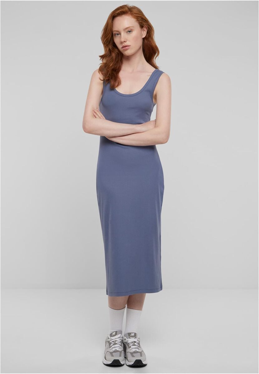 EMP "Ladies Rib Top Dress" Langes Kleid Blau Von Urban Classics