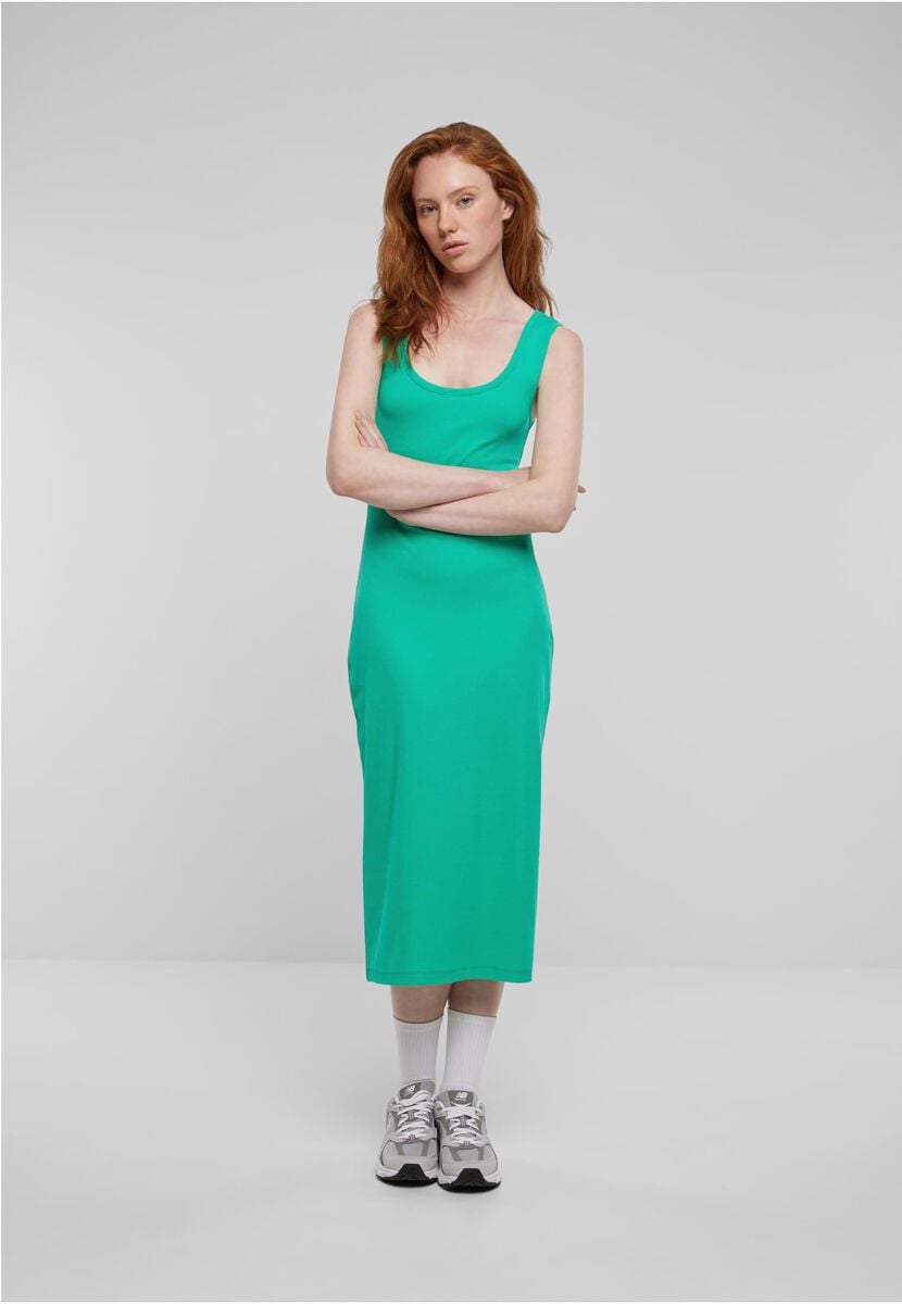 EMP "Ladies Rib Top Dress" Langes Kleid Grün Von Urban Classics