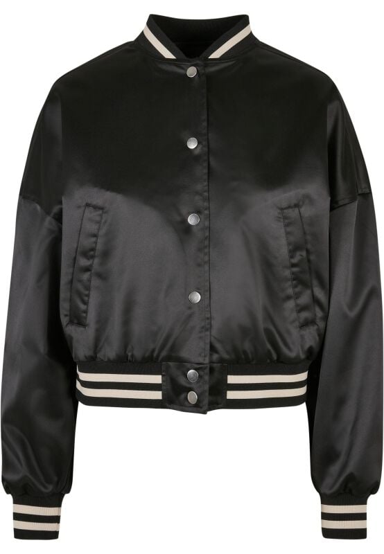 EMP "Ladies Short Oversized Satin College Jacket" Collegejacke schwarz von Urban Classics
