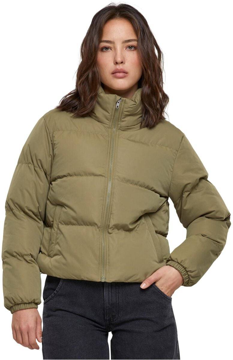 EMP "Ladies Short Peached Puffer Jacket" Winterjacke Oliv Von Urban Classics