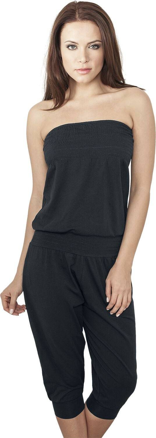 EMP "Ladies Shoulderfree Capri Jumpsuit" Jumpsuit Schwarz Von Urban Classics
