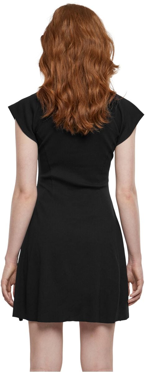 EMP "Ladies Skater Rib Dress" Kurzes Kleid Schwarz Von Urban Classics