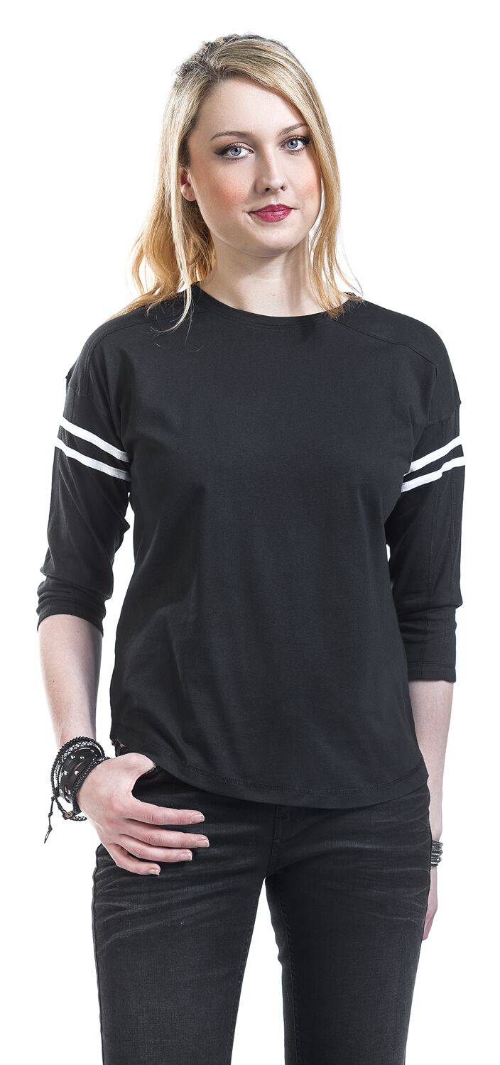 EMP "Ladies Sleeve Striped L/S Tee" Langarmshirt Schwarz/weiß Von Urban Classics