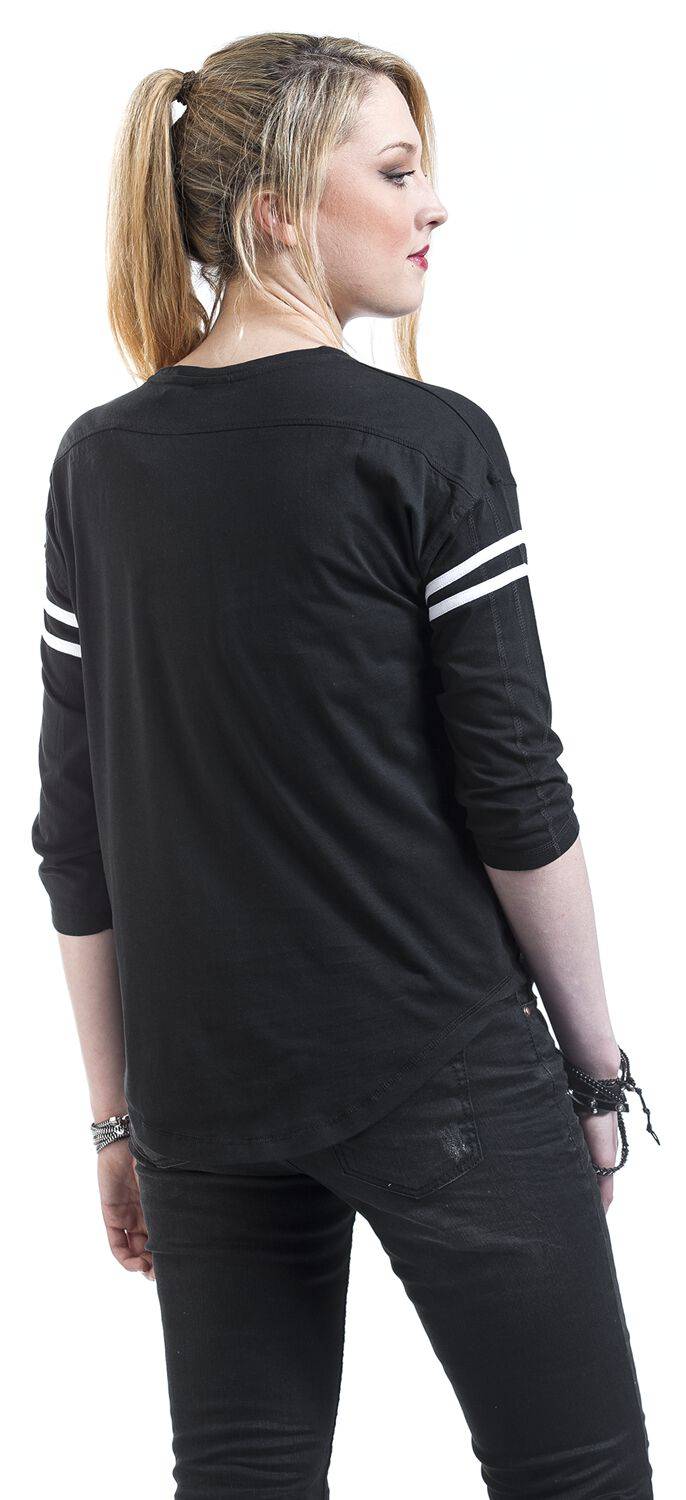 EMP "Ladies Sleeve Striped L/S Tee" Langarmshirt Schwarz/weiß Von Urban Classics