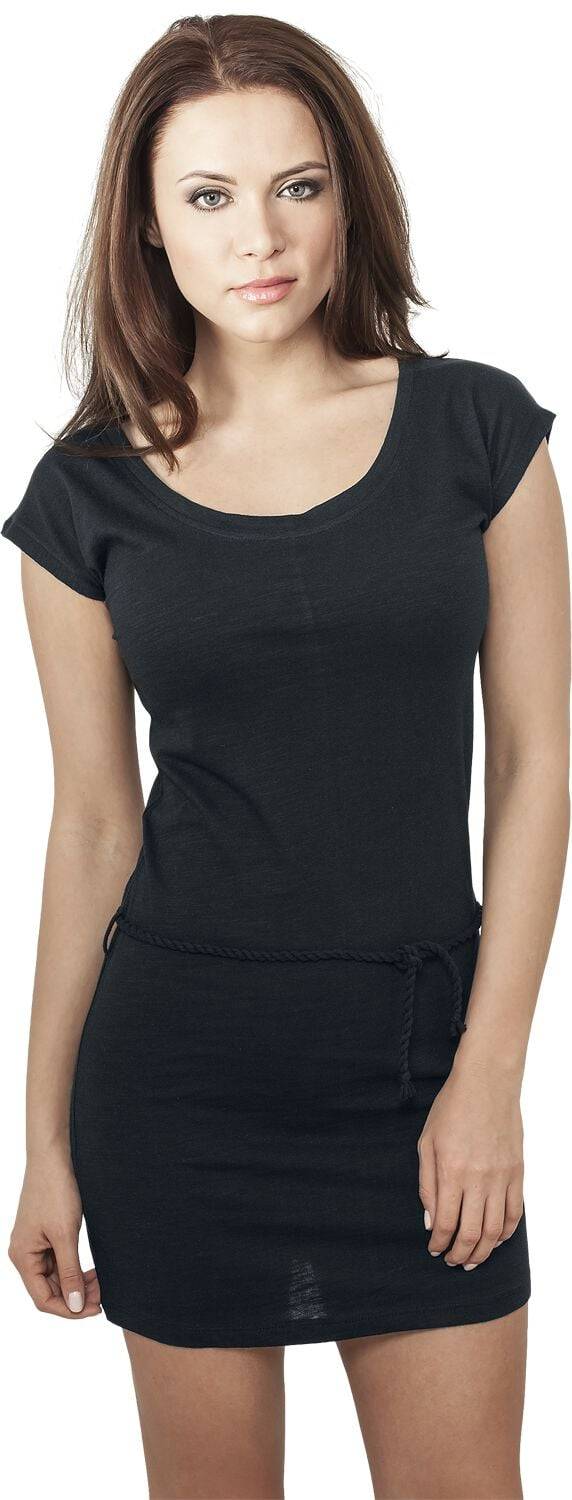 EMP "Ladies Slub Jersey Dress" Kurzes Kleid Schwarz Von Urban Classics
