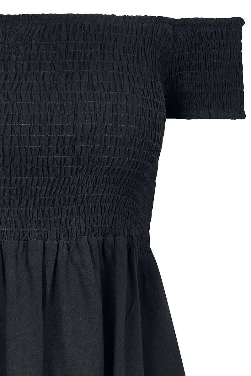 EMP "Ladies Smoked Off Shoulder Dress" Kurzes Kleid Schwarz Von Urban Classics