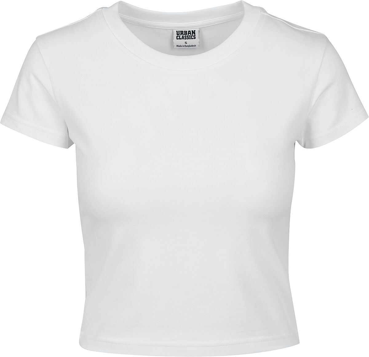EMP "Ladies Stretch Jersey Cropped Tee" T-Shirt weiß von Urban Classics