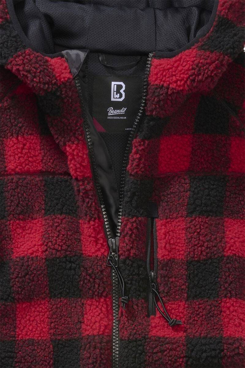EMP "Ladies Teddyfleecejacket, Hood" Fleecejacke Rot/schwarz Von Brandit