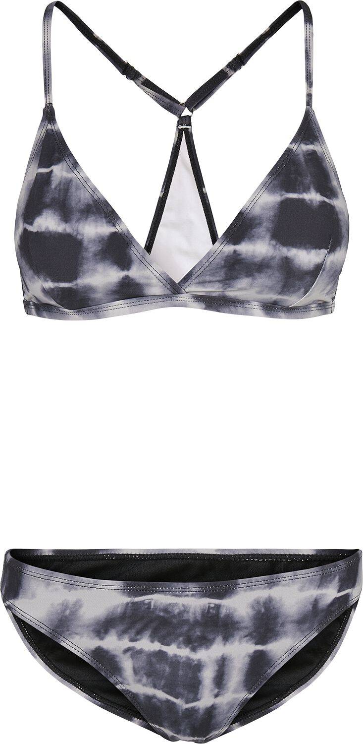 EMP "Ladies Tie Dye Triangle Back Bikini" Bikini-Set schwarz/weiß von Urban Classics