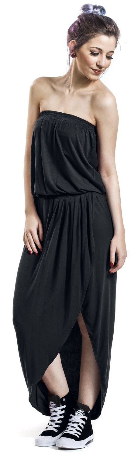 EMP "Ladies Viscose Bandeau Dress" Langes Kleid Schwarz Von Urban Classics