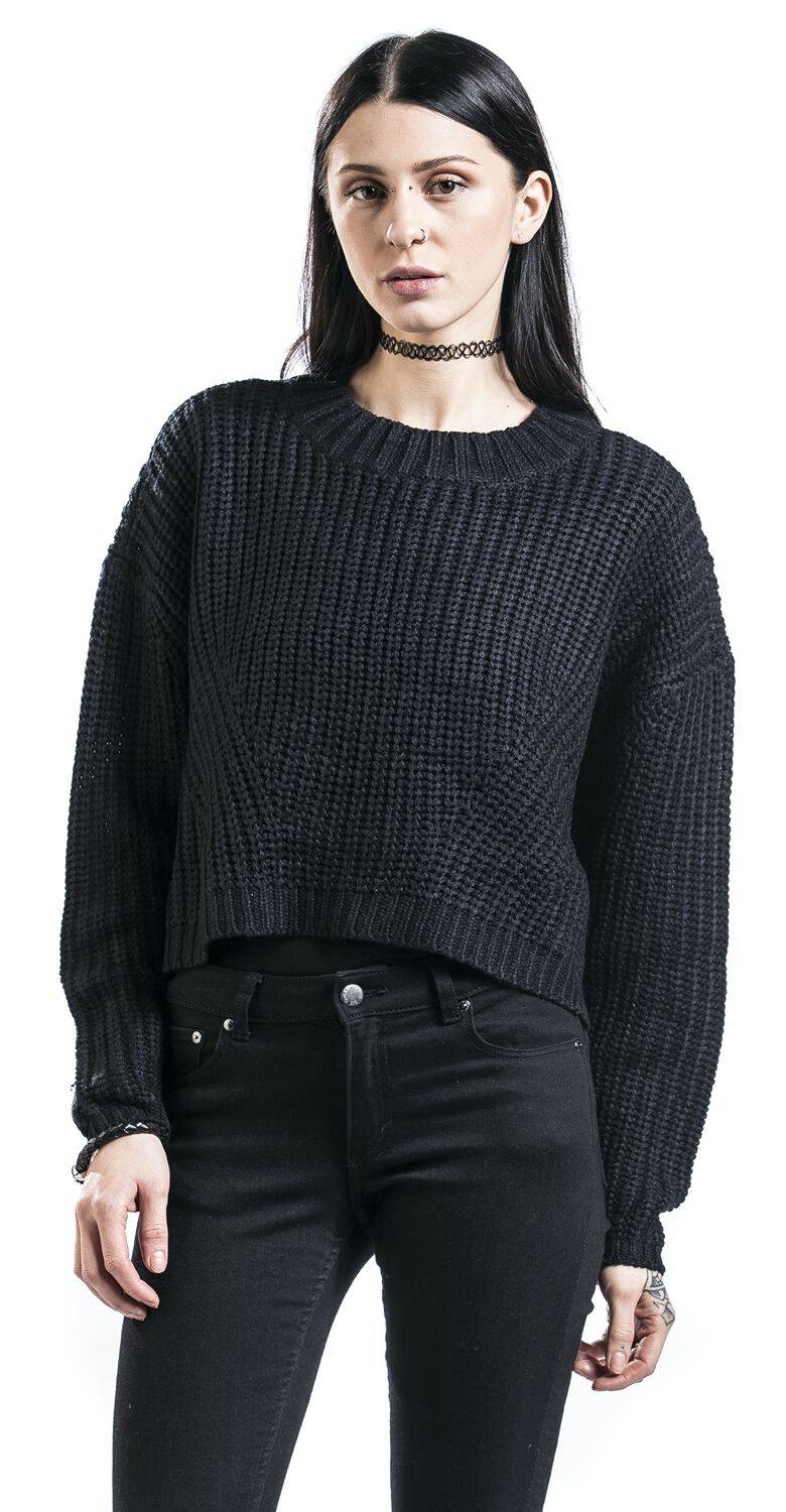 EMP "Ladies Wide Oversize Sweater" Strickpullover Schwarz Von Urban Classics