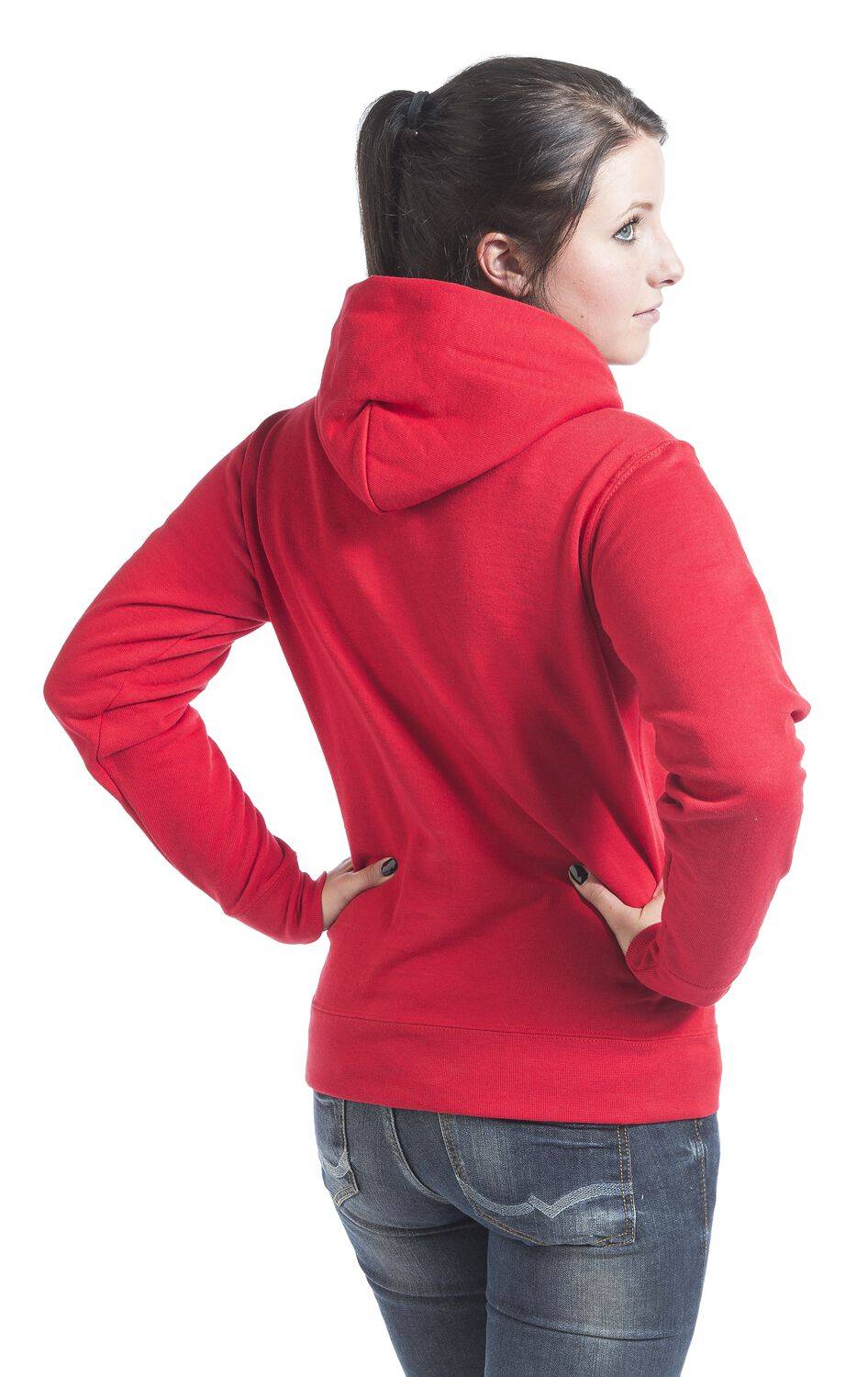 EMP "Lady-Fit" Kapuzenpullover Rot Von Fruit Of The Loom