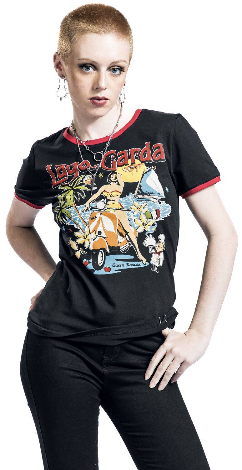 EMP "Lago Di Garda" T-Shirt Schwarz/rot Von Queen Kerosin