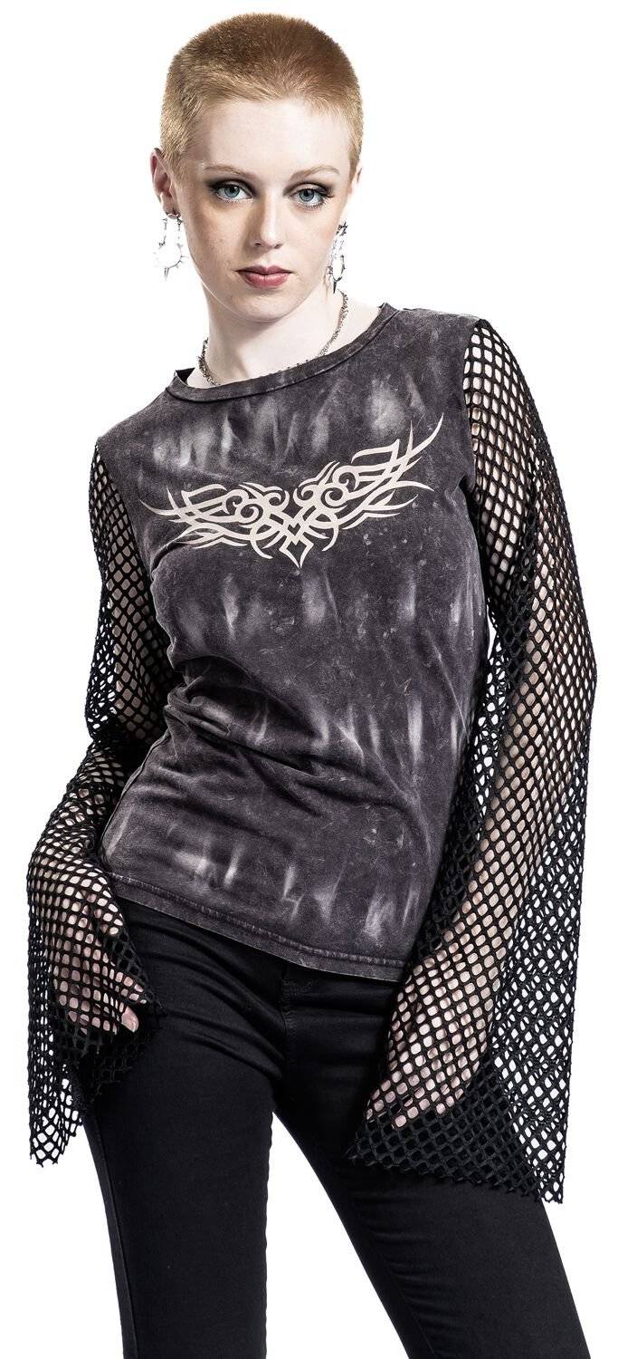 EMP Langarmshirt Braun/schwarz Von Rock Rebel By EMP