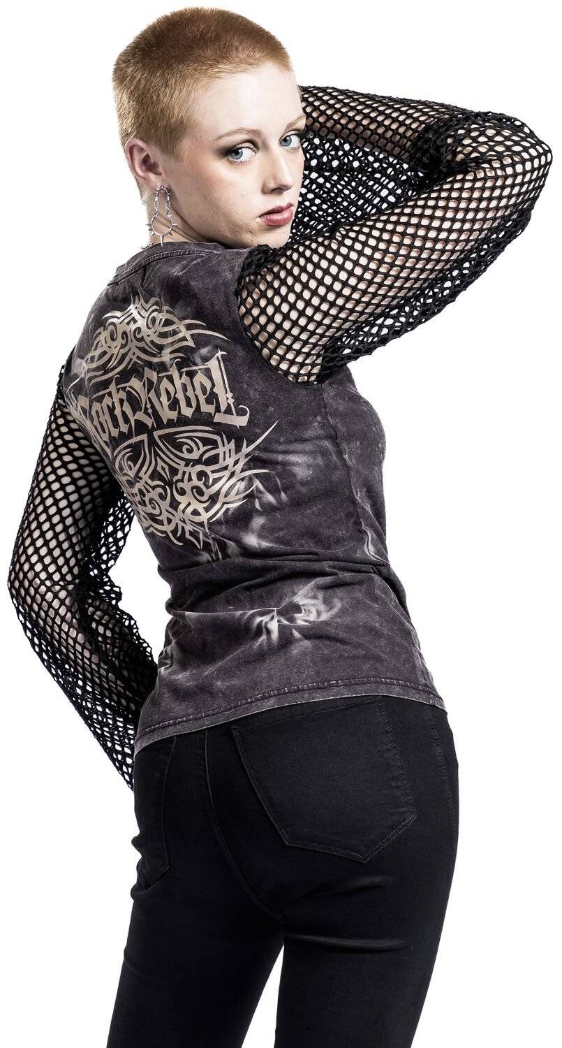 EMP Langarmshirt Braun/schwarz Von Rock Rebel By EMP