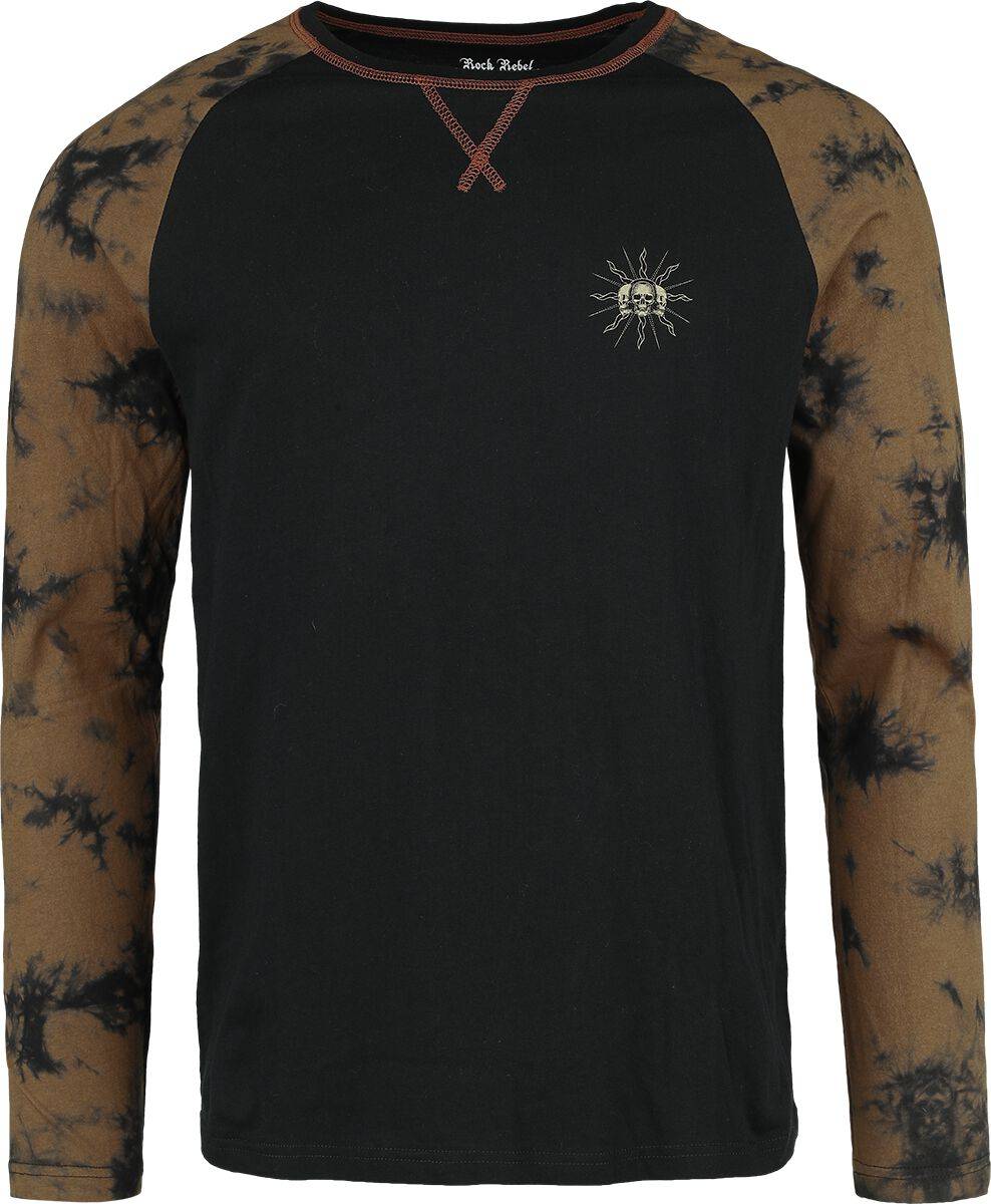 EMP Langarmshirt schwarz/beige von Rock Rebel by EMP