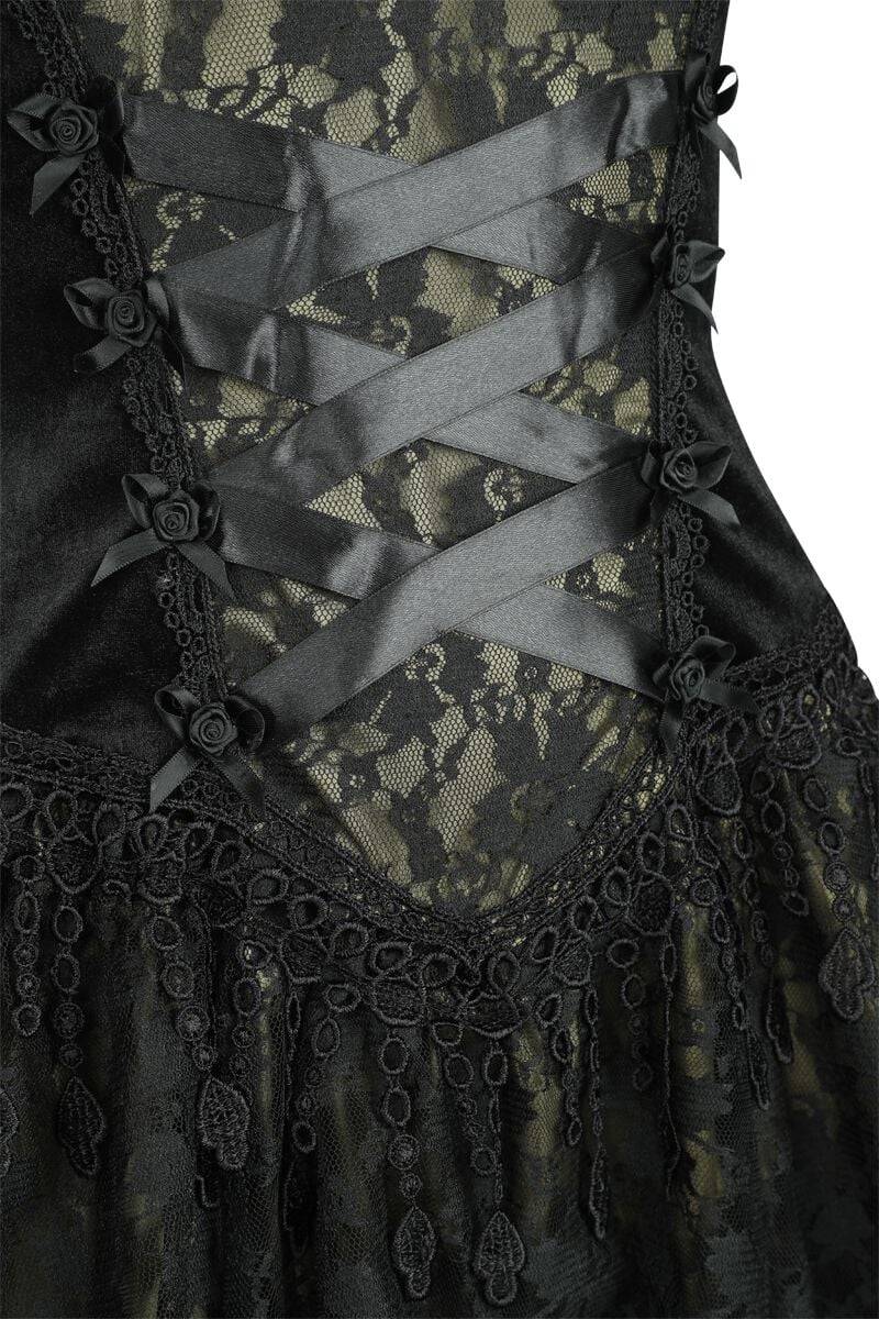 EMP "Langes Gothickleid" Langes Kleid Schwarz/grün Von Sinister Gothic