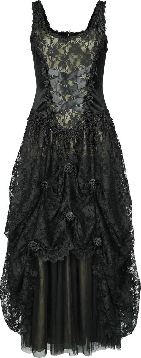 EMP "Langes Gothickleid" Langes Kleid schwarz/grün von Sinister Gothic