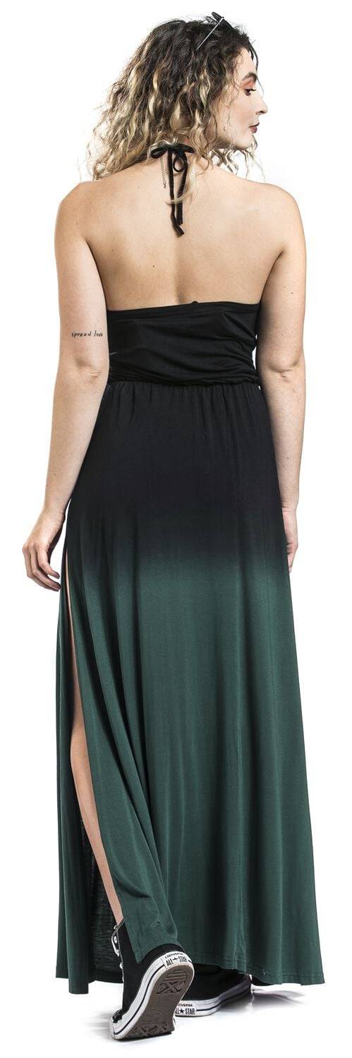 EMP Langes Kleid Schwarz/grün Von Black Premium By EMP