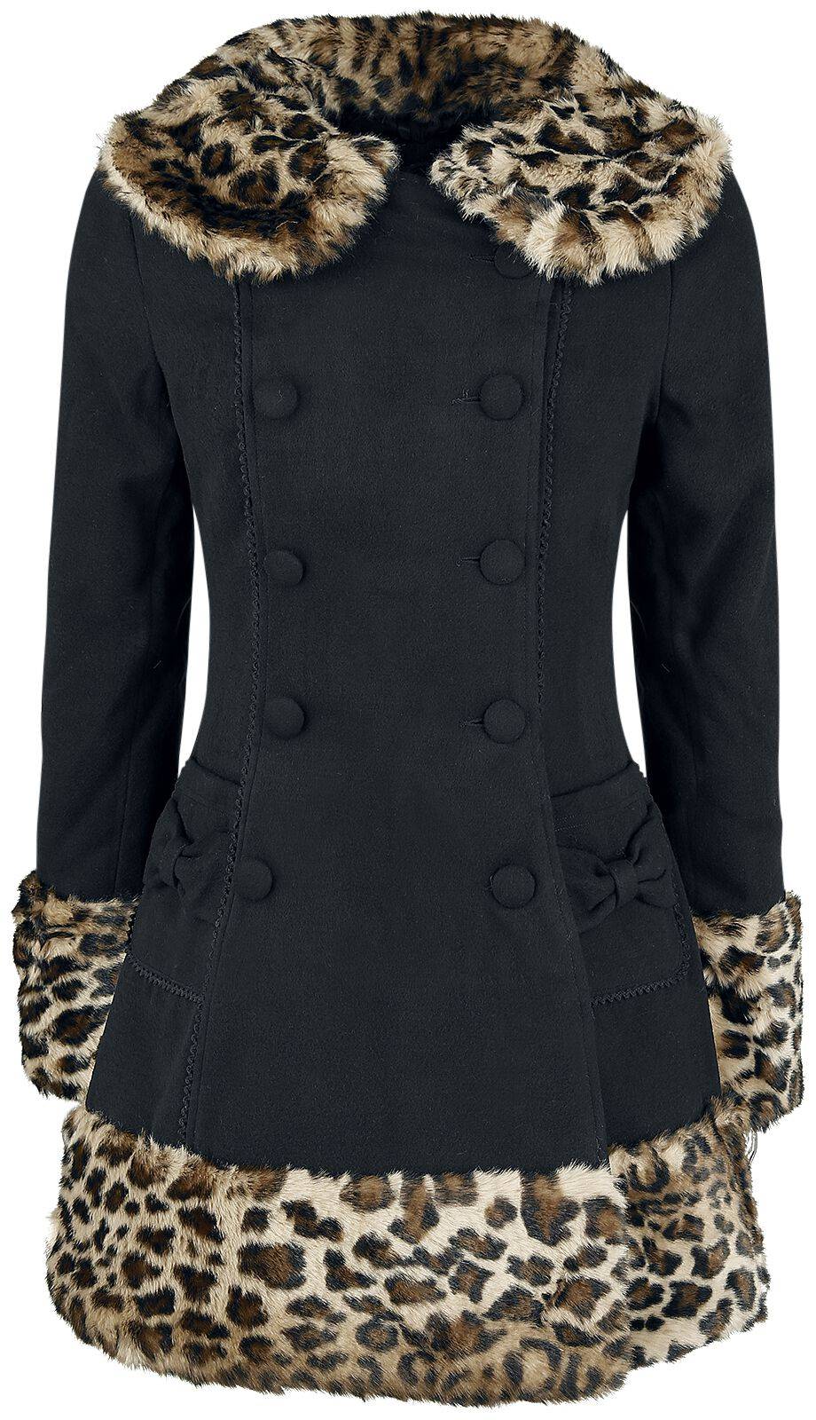 EMP "Leah Jane Coat" Mantel Schwarz/leo Von Hell Bunny