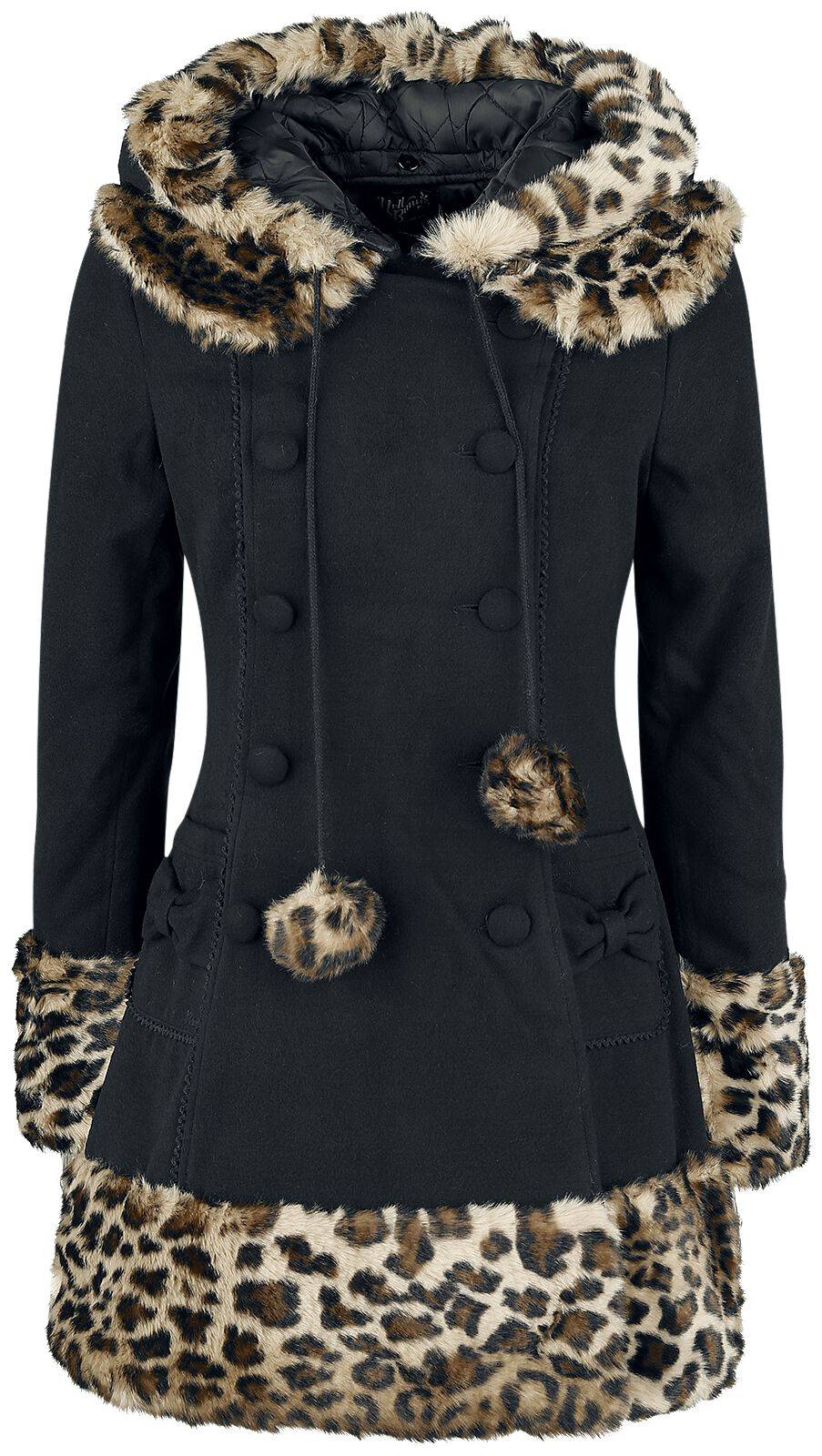 EMP "Leah Jane Coat" Mantel schwarz/leo von Hell Bunny