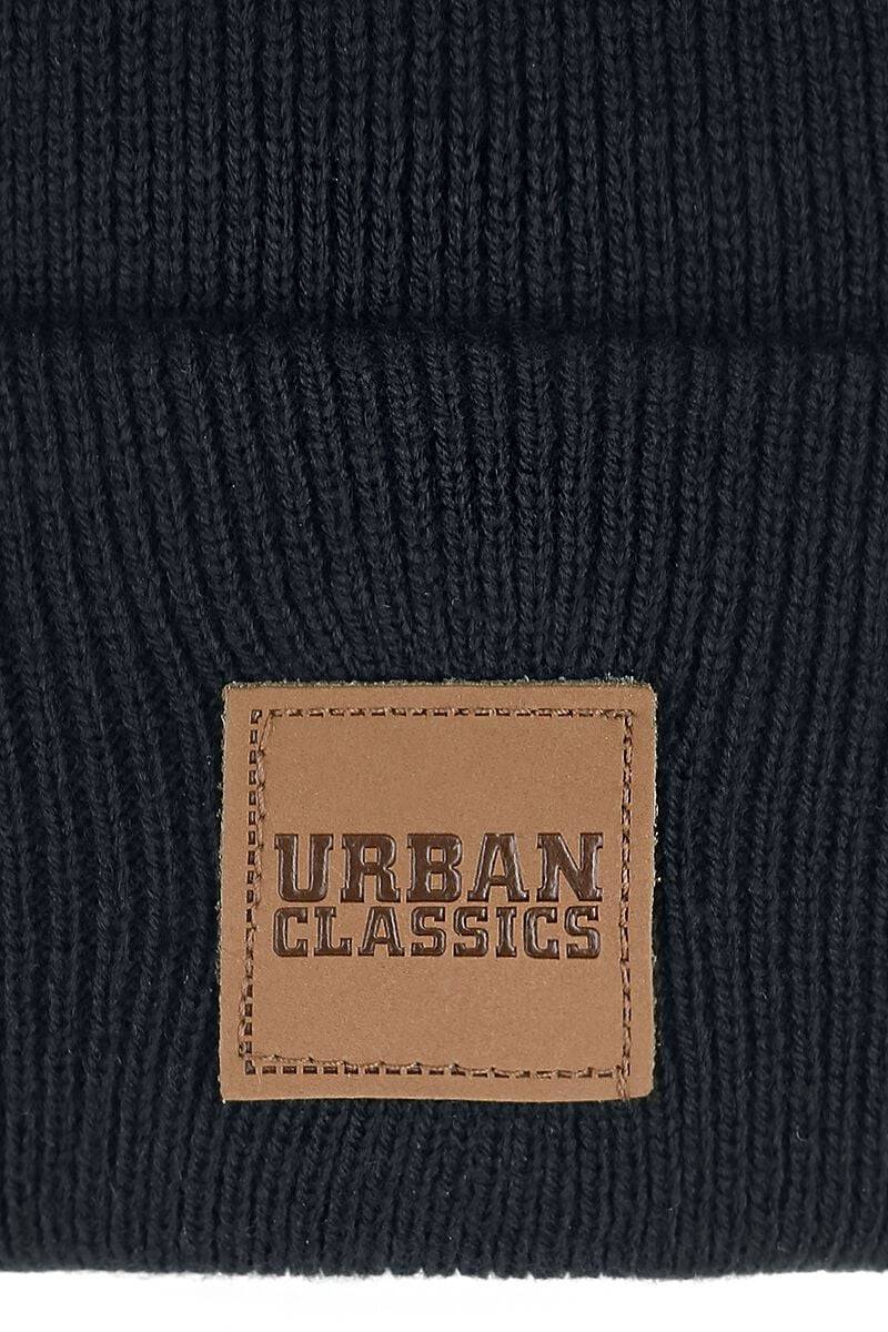 EMP "Leatherpatch Long Beanie" Mütze Schwarz Von Urban Classics