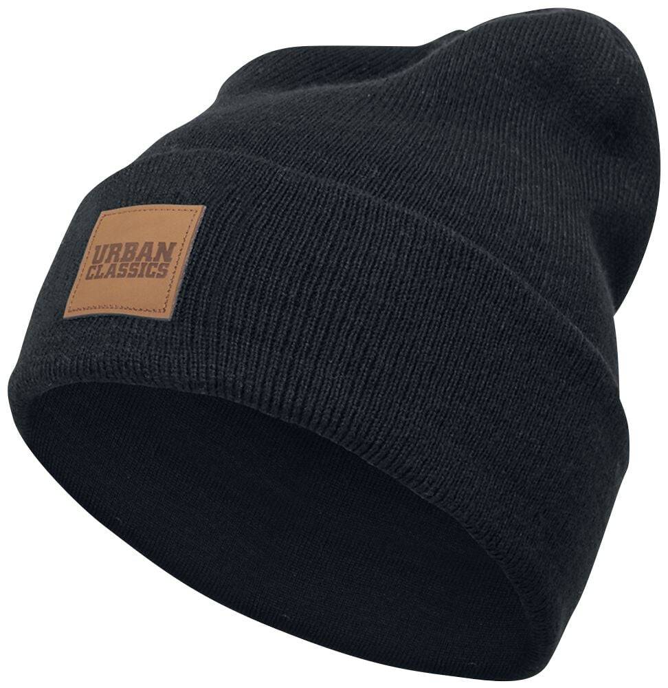 EMP "Leatherpatch Long Beanie" Mütze schwarz von Urban Classics