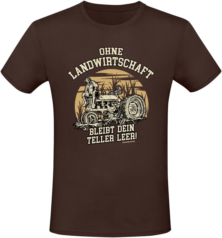 EMP "Leg dich nie mit einem Landwirt an - Wir kennen Orte wo dich niemand findet" T-Shirt braun von Sprüche