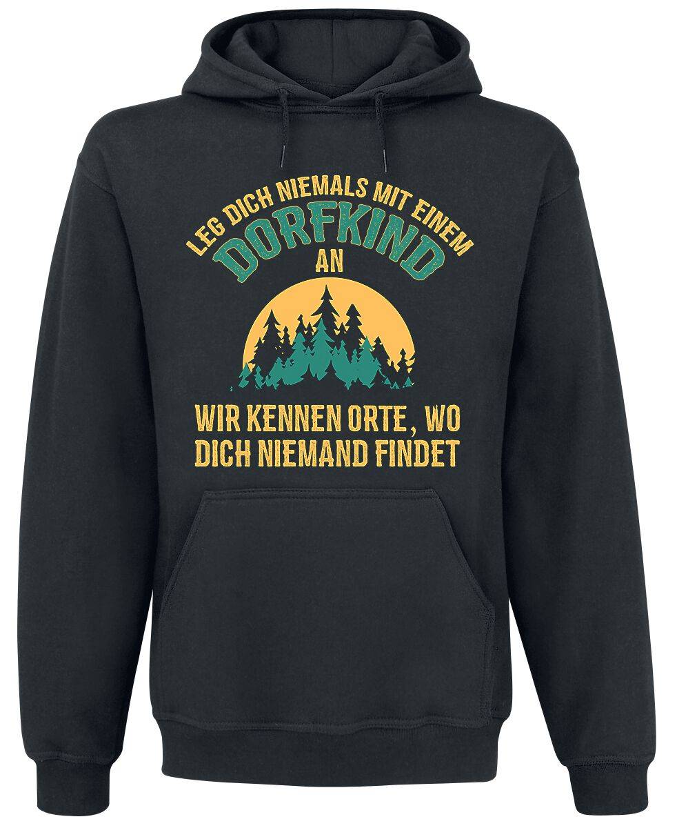EMP "Leg dich niemals mit einem Dorfkind an" Kapuzenpullover schwarz von Sprüche