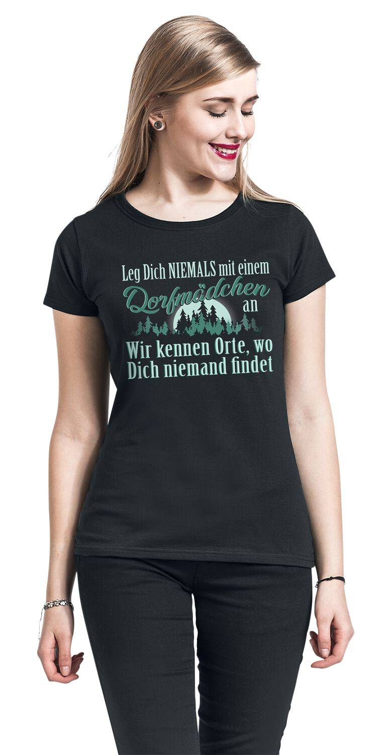 EMP "Leg Dich Niemals Mit Einem Dorfmädchen An." T-Shirt Schwarz Von Sprüche