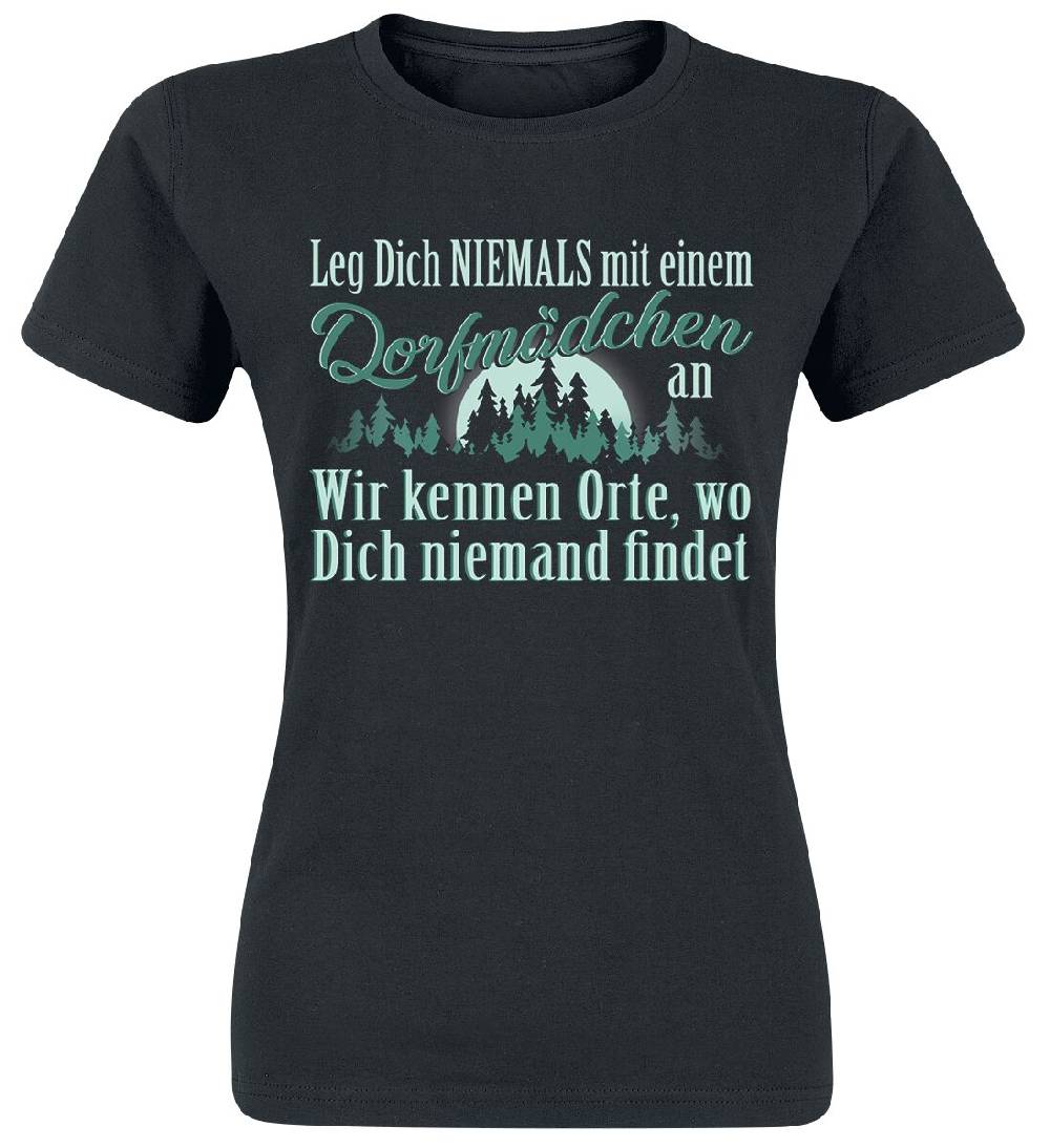 EMP "Leg dich niemals mit einem Dorfmädchen an." T-Shirt schwarz von Sprüche