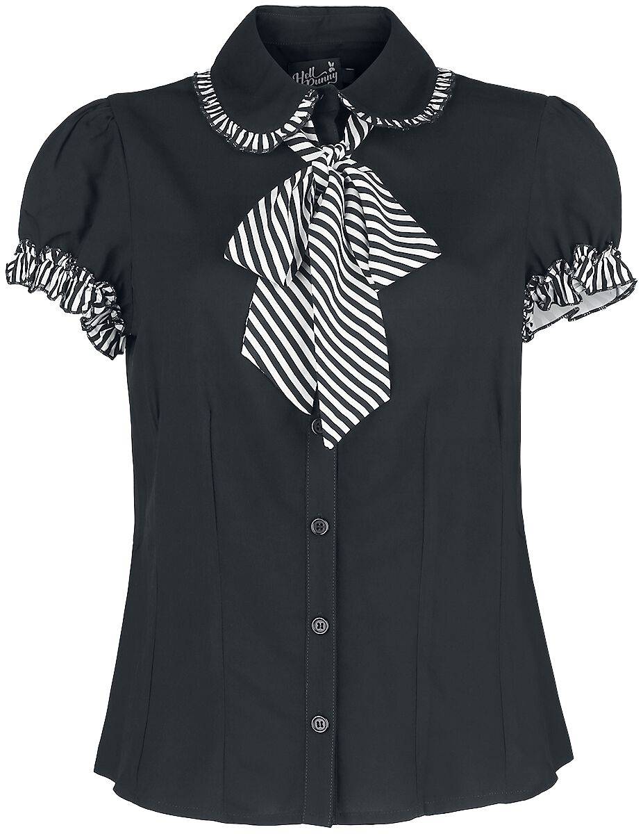 EMP "Leslie Blouse" Bluse schwarz/weiß von Hell Bunny