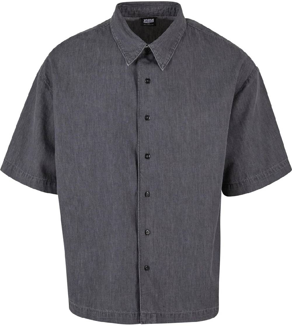 EMP "Lightweight Denim Shirt" Kurzarmhemd grau von Urban Classics