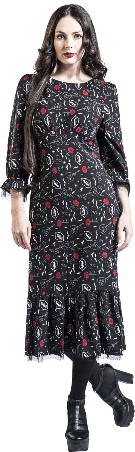 EMP "Lilth Maxi Dress" Langes Kleid Multicolor Von Hell Bunny
