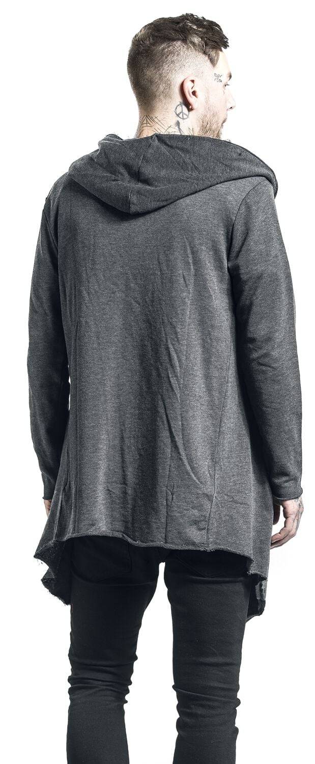 EMP "Long Hooded Open Edge Cardigan" Cardigan Charcoal Von Urban Classics