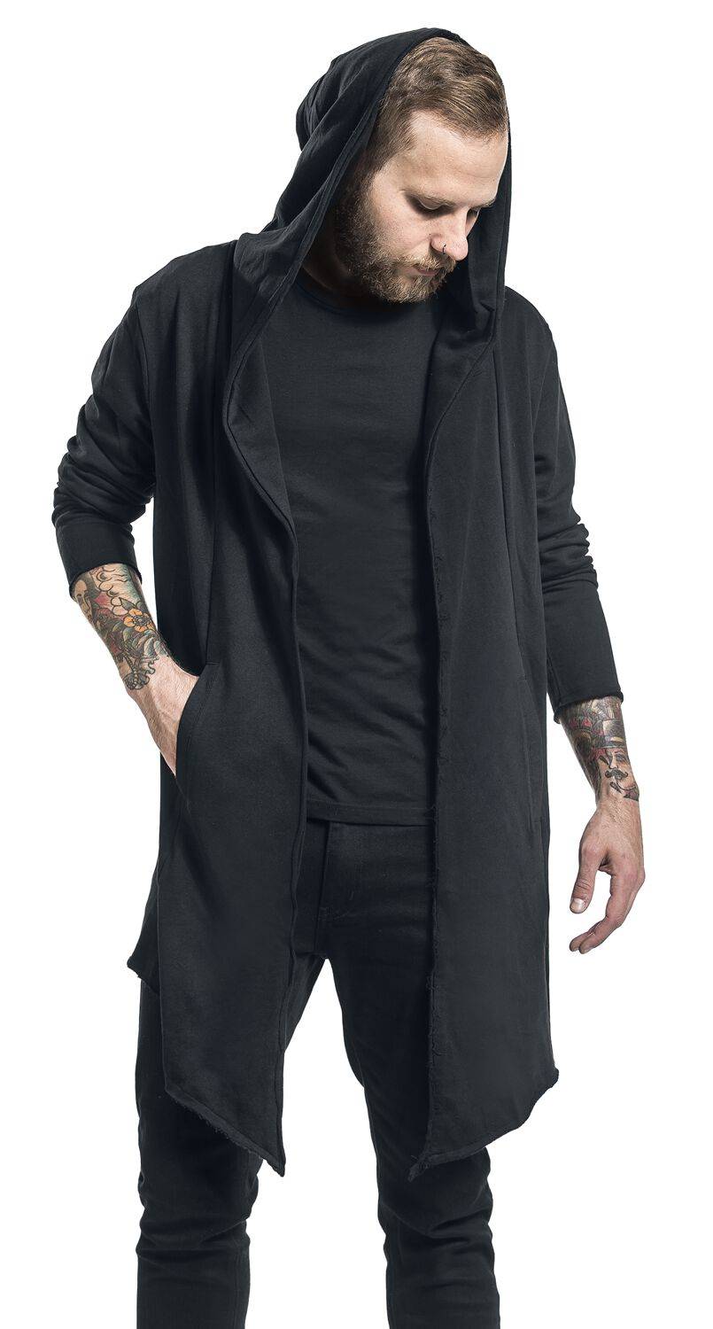 EMP "Long Hooded Open Edge Cardigan" Cardigan Schwarz Von Urban Classics