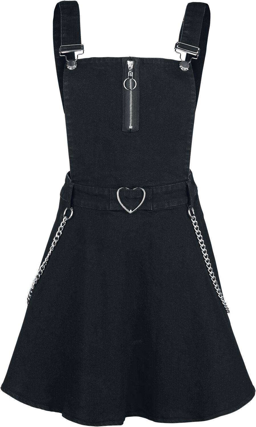 EMP "Love Me Right Dungeree Style Dress" Kurzes Kleid schwarz von Jawbreaker