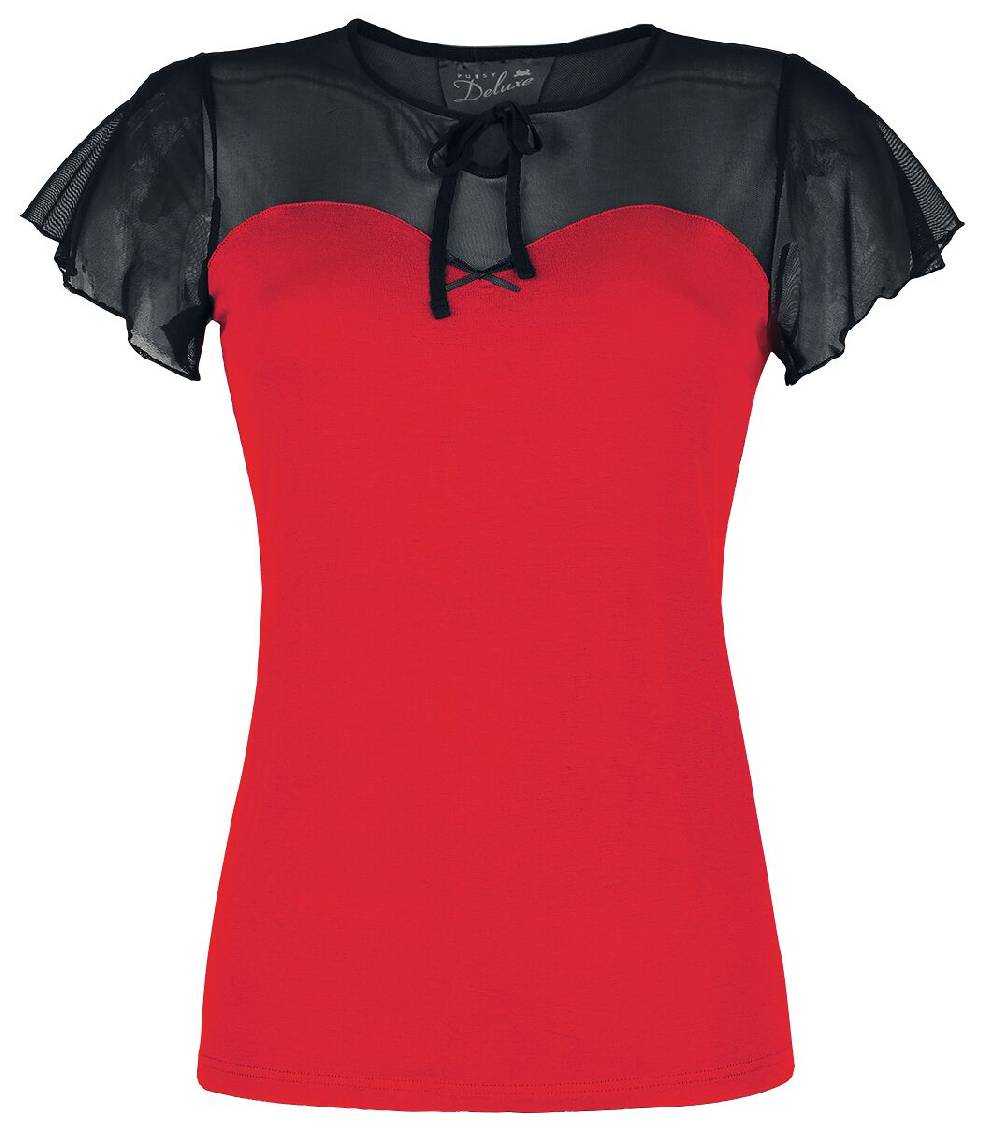 EMP "Lovely Chic Shirt" T-Shirt rot/schwarz von Pussy Deluxe