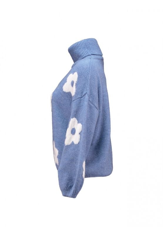 EMP "LS A RK Fl44ower" Strickpullover Blau Von Hailys