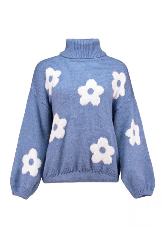 EMP "LS A RK Fl44ower" Strickpullover blau von Hailys