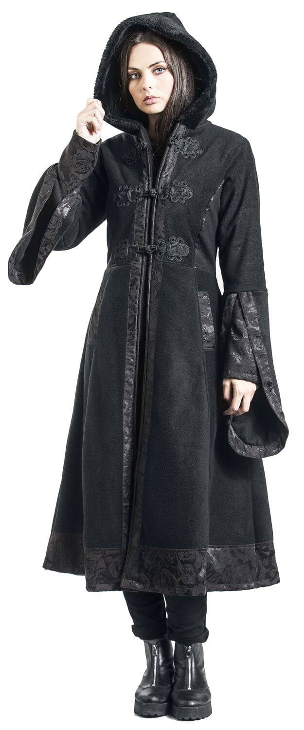 EMP "Luella Coat" Mantel Schwarz Von Poizen Industries