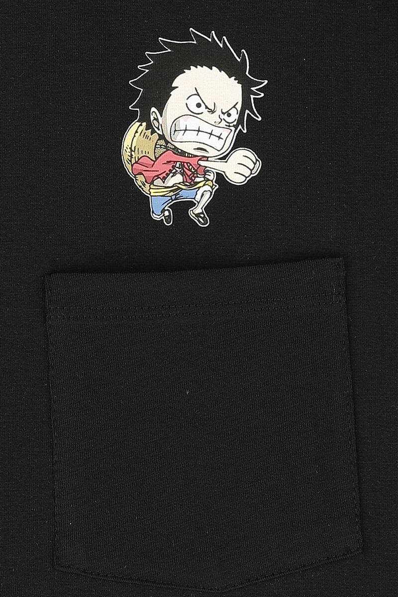 EMP "Luffy Inklusive Brusttasche" T-Shirt Schwarz Von One Piece