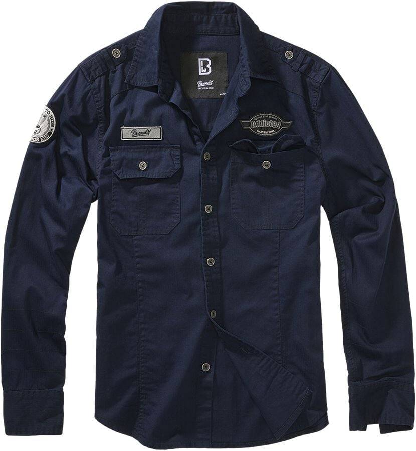 EMP "Luis Shirt Longsleeve" Langarmhemd navy von Brandit