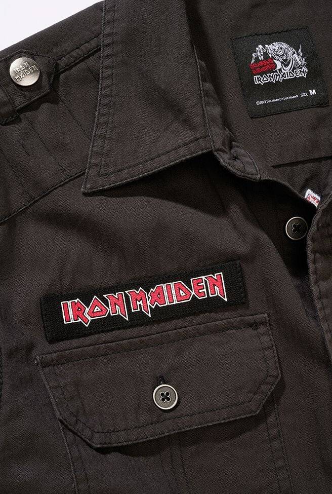 EMP "Luis Vintage Shirt" Langarmhemd Schwarz Von Iron Maiden
