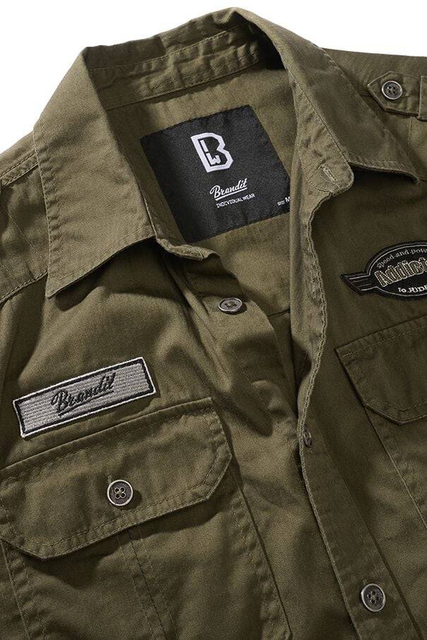 EMP "Luis Vintageshirt Shortsleeve" Kurzarmhemd Oliv Von Brandit