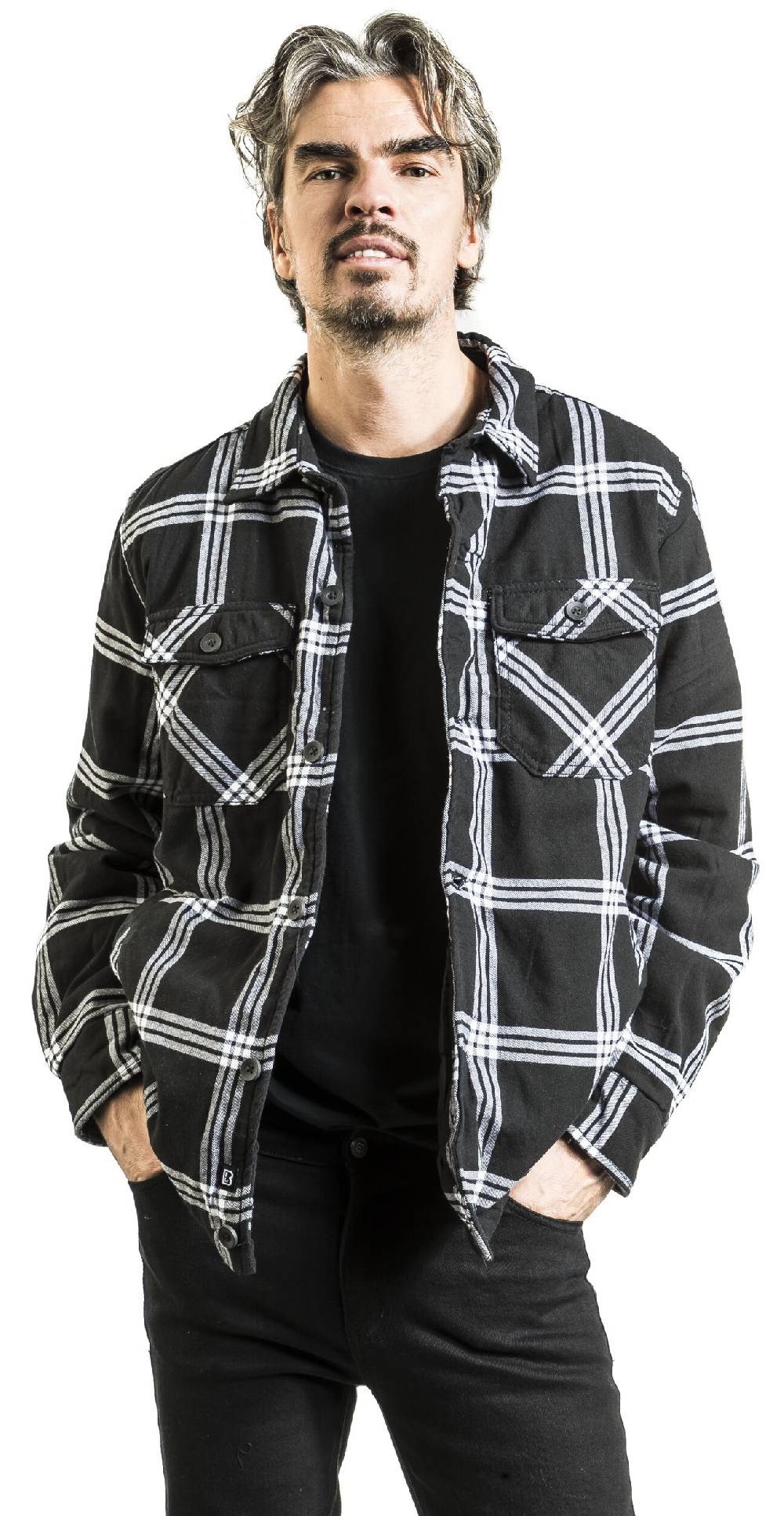 EMP "Lumberjacket" Übergangsjacke Schwarz/weiß Von Brandit