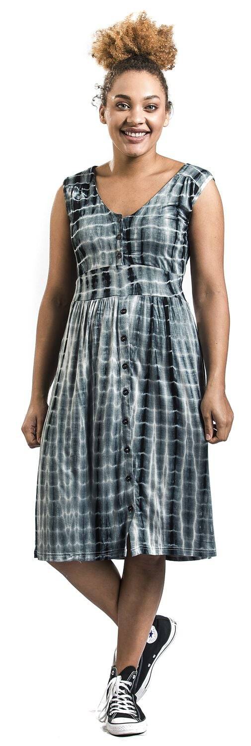 EMP "Luna Dress" Mittellanges Kleid Blau/weiß Von Innocent