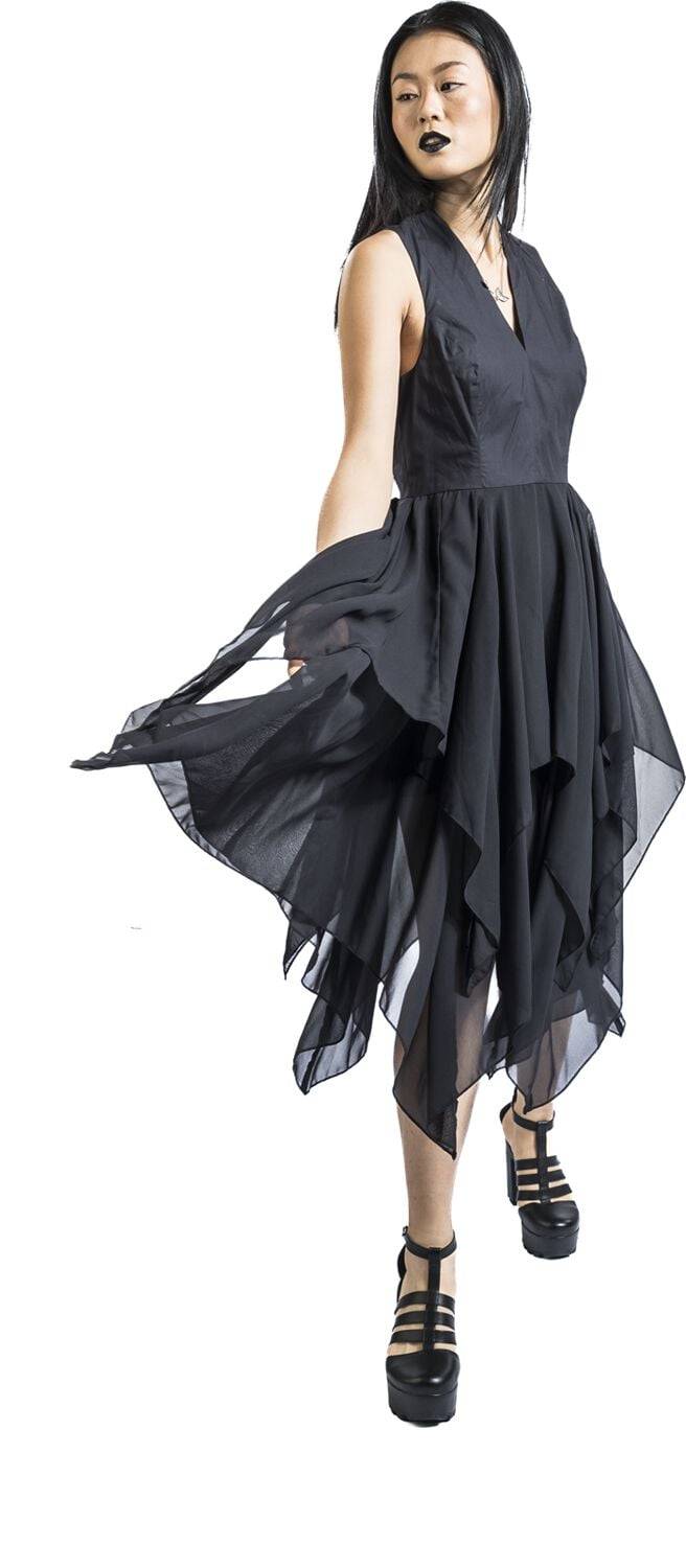 EMP "Luna Dress" Mittellanges Kleid Schwarz Von Coven United